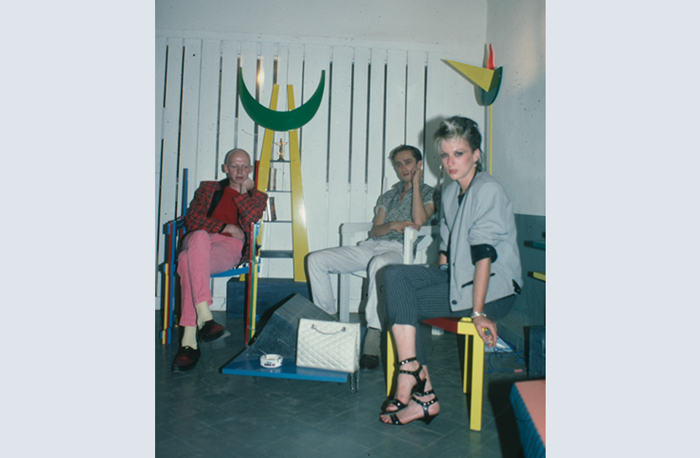 Avec les peintres Vincent Corpet et Denis Laget à l'atelier de Totem, Lyon 1983